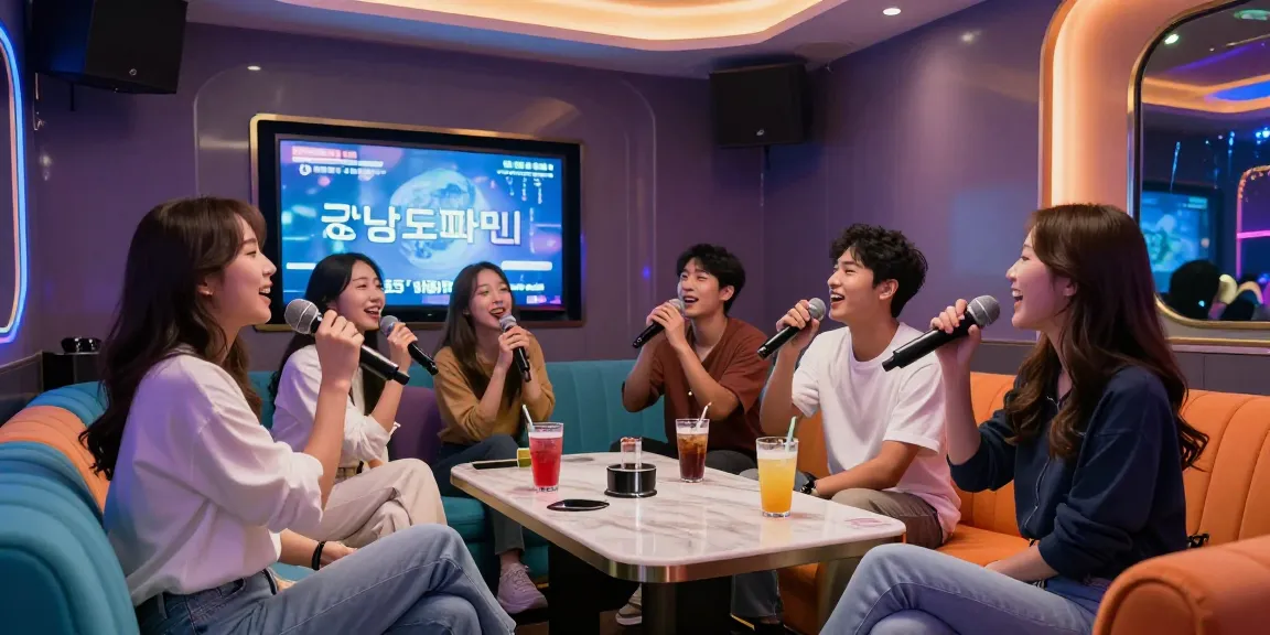 강남도파민에서 친구들과 함께 노래를 부르고 즐거운 시간을 보내는 모습