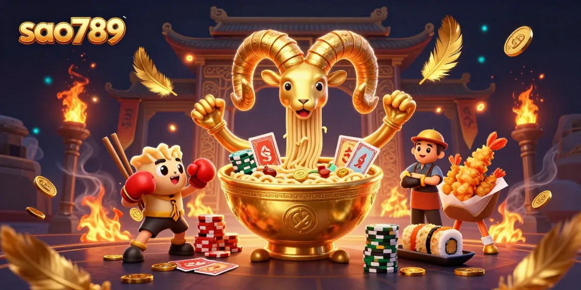 Sao789 features a dynamic casino scene with colorful characters engaging in games, showcasing excitement and strategy elements.