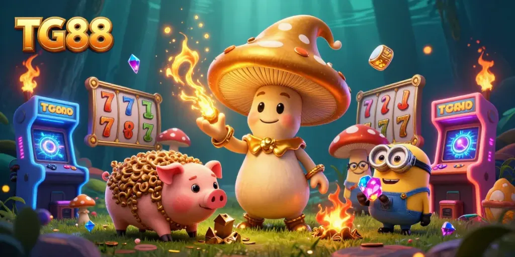 Experience the magical adventures with TG88 as a golden wizard and friends uncover casino treasures.