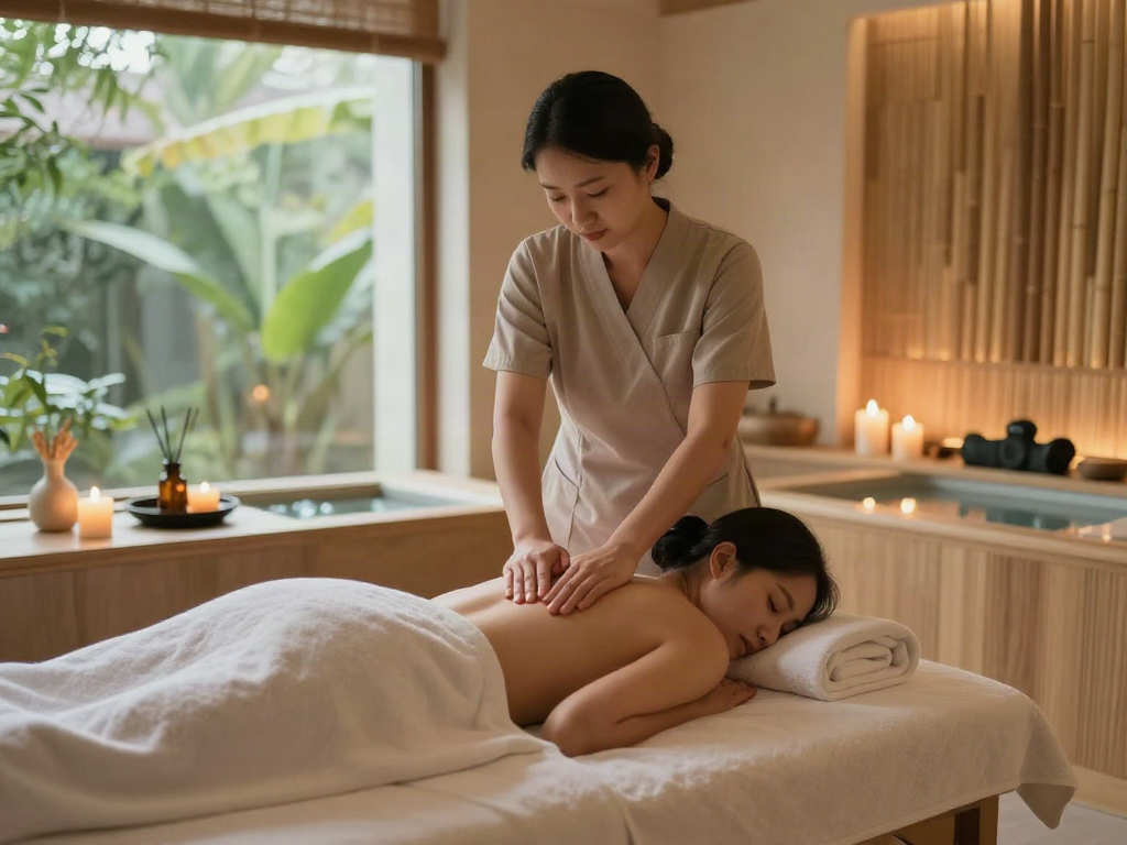김포출장안마 massage therapy session in tranquil spa environment with soothing ambiance.