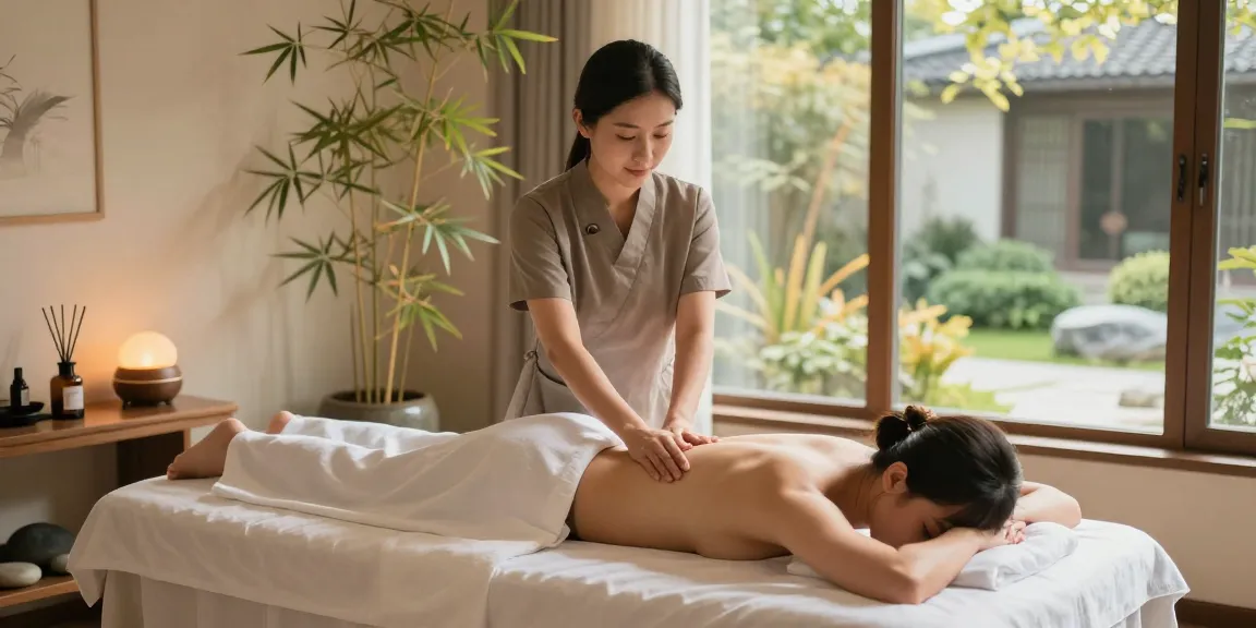 Professional 광명출장안마 session in serene wellness center, showcasing relaxation techniques.