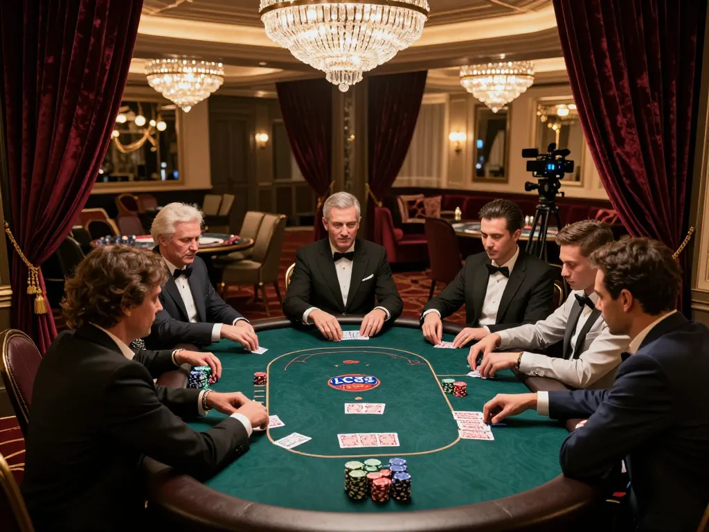 Experience LC88 life at a luxurious poker game with elegant players and strategic gameplay.