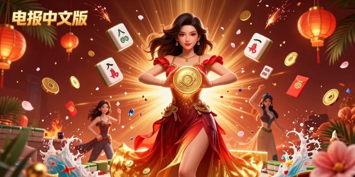 体验电报中文版带来的电气赌博生动世界，伴随着一位惊艳的亚洲女性和四散而出的金币。