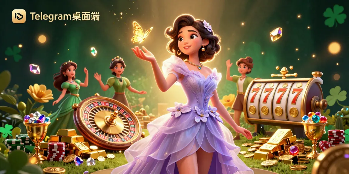在这个充满活力的赌场场景中体验使用Telegram桌面端的刺激，场景包含轮盘和大奖。