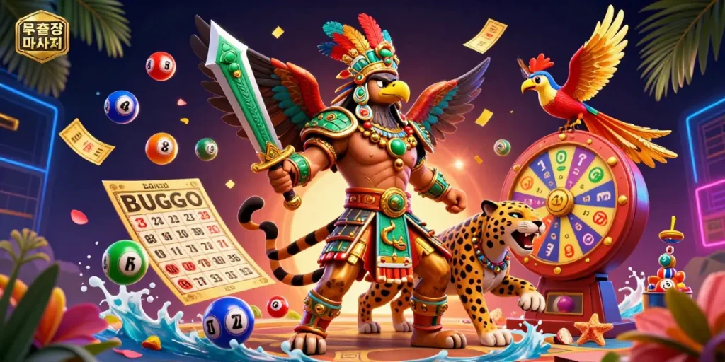 Experience the best 부평출장마사지 with a dynamic scene of lottery excitement featuring vibrant game elements.